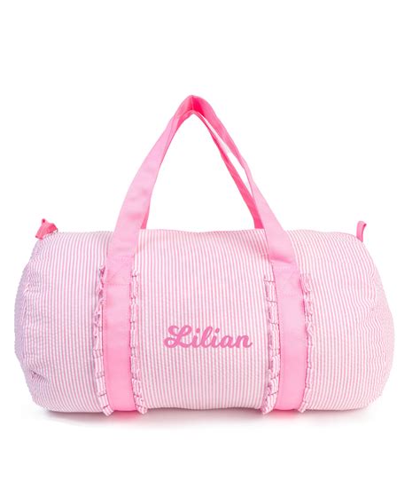 Amazon.com | MTIANG Girl Duffle Bag Personalized Seersucker Overnight ...