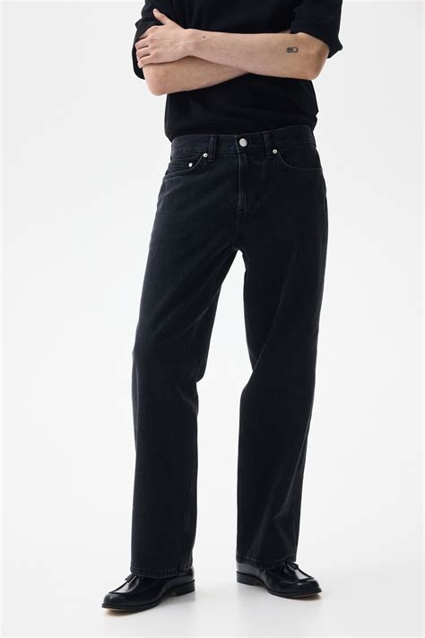 Men’s Denim black Relaxed Jeans | H&M IN