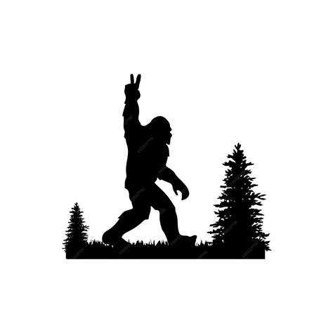 Silhouettes De Bigfoot Illustration Vectorielle Et De Concept De Bigfoot | Vecteur Premium