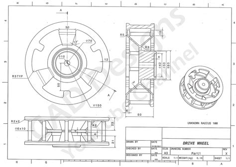 Drive Wheel CATIA V5 Practice Design with Drawing sheet | CAD Designs
