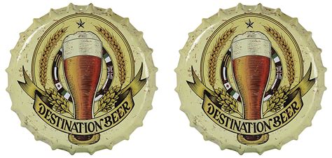 Kernig Iron Bottle Cap Wall Hanging (34 cm x 34 cm x 4 cm, Pack of 2 ...