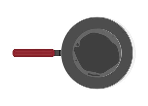 Vector illustration of a frying pan in a flat style frying pan with red ...