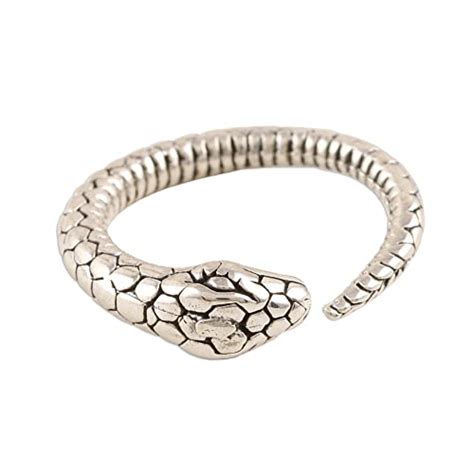 Buy Silvertree925 Adjustable Snake Ring in PURE Sterling Silver Serpent ...