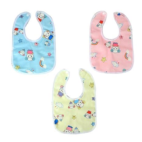 Da Anushi Baby Feeding Button Bibs/Apron Cute Overall Print with Tich ...