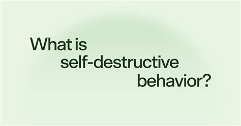 How to recognize & stop self-destructive behavior