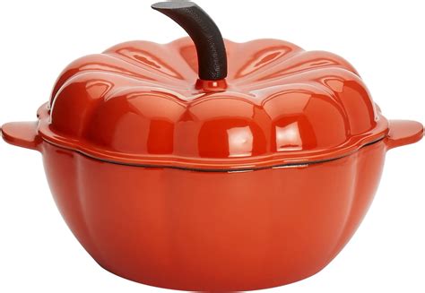 Amazon.com: Creative Pumpkin Shape Enamel Cast Iron Pot, 24cm Induction ...