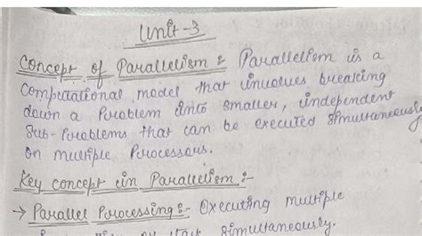Computer Architecture Unit 3: Concepts of Parallelism and Network ...