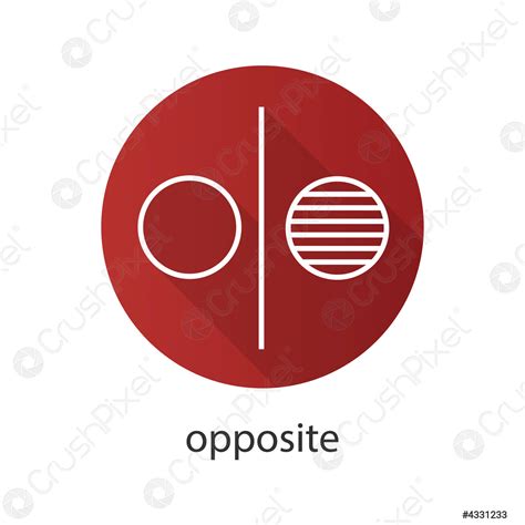 Opposite symbol flat linear long shadow icon - stock vector 4331233 ...