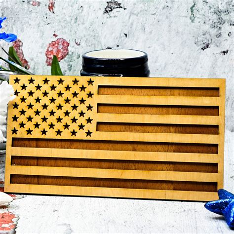 Patriotic Layered American Flag Decoration – Glowforge Shop