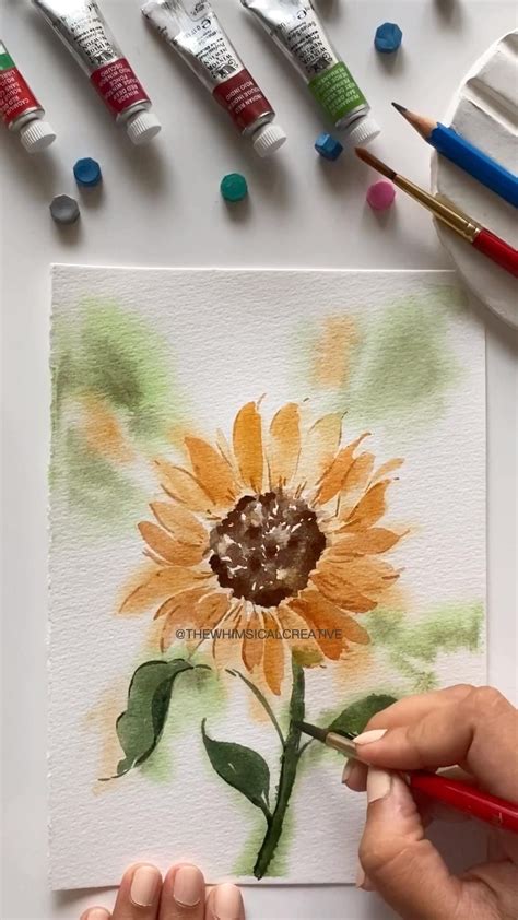 Image result for Watercolour Sunflower Tutorial