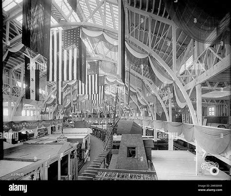 Agriculture Building interior showing exhibit booths under construction, Alaska-Yukon-Pacific ...