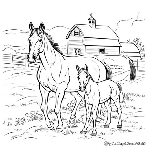 Horse Farm Coloring Pages
