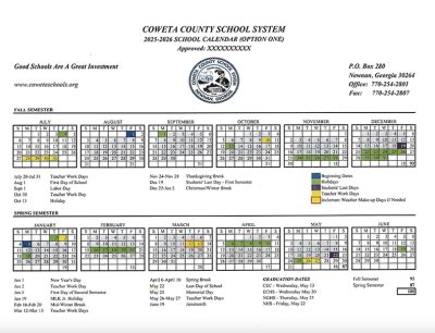 Coweta Schools propose 2025-26, 2026-27 School Calendars; survey ...