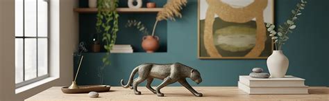 Buy Xtore Beautiful Leopard Statue for Home Decor (Pack of 1, Dark ...