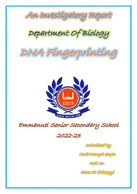 Bio Investigatory Report on DNA Fingerprinting Techniques - Studocu