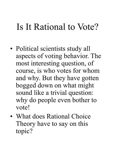 PPT - Unraveling the Rationality of Voting Decision Making PowerPoint ...