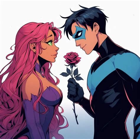 Pin by Mikayla on couple | Teen titans fanart, Teen titans starfire ...