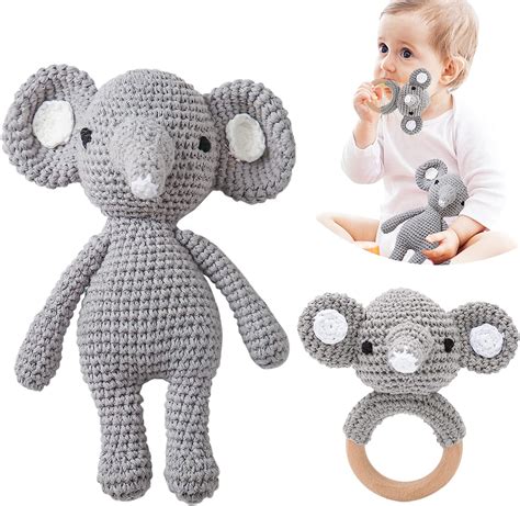Amazon.com : Samonyed Crochet Baby Toys Stuffed Animals for Babies ...