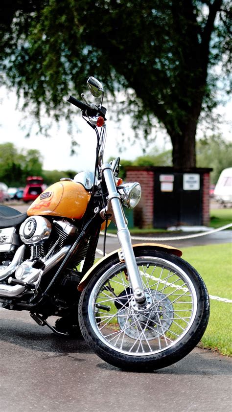 Download wallpaper 1080x1920 harley davidson, motorcycle, bike, yellow ...