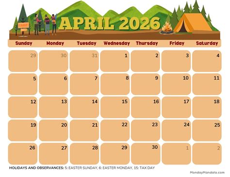 Blank April 2026 Calendar - Free Printable Calendar