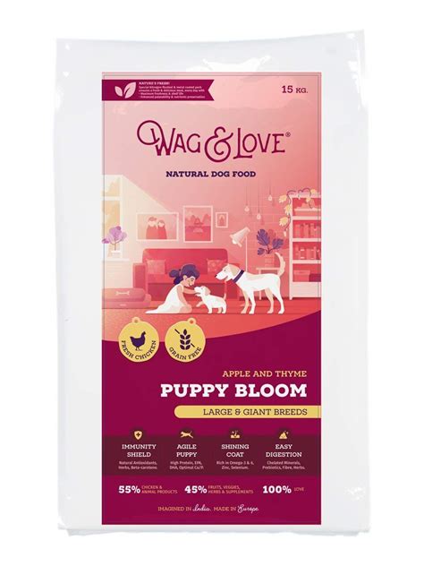Wag & Love Puppy Bloom Grain Free Natural Dog Food with Fresh Chicken ...