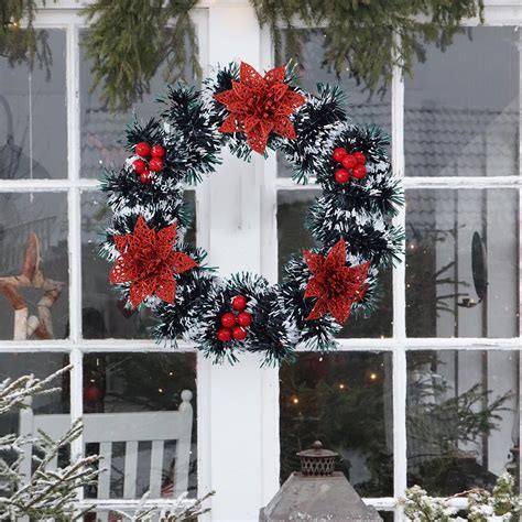 Artificial Winter Wreath Christmas Wreath Artificial Hanging Wreath ...