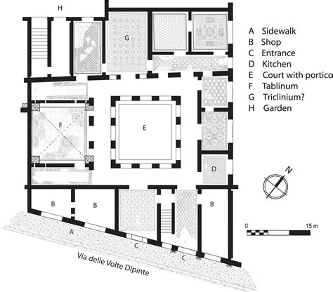 Roman Pompeian Villa Floor Plan VI.15.1 Pompeii House of the Vettii or ...