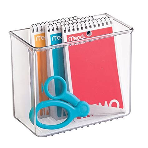 Buy mDesign Self-Adhesive Clear Plastic Storage Bins - Home Office ...