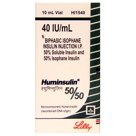 Huminsulin 50/50 40IU/ml Injection 10 ml Price, Uses, Side Effects ...