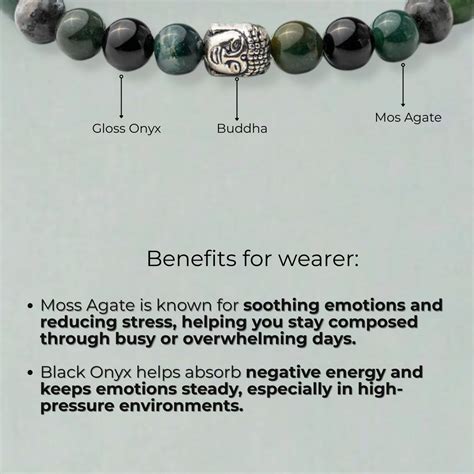 Zen Moss Agate Natural Stone Buddha Bracelet