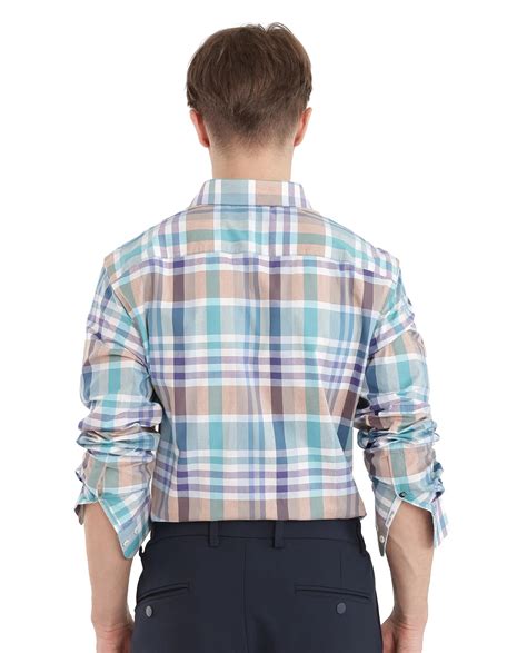 Rare Rabbit Men's Klaz Multi Cotton Checked Print Regular Fit Full Sle