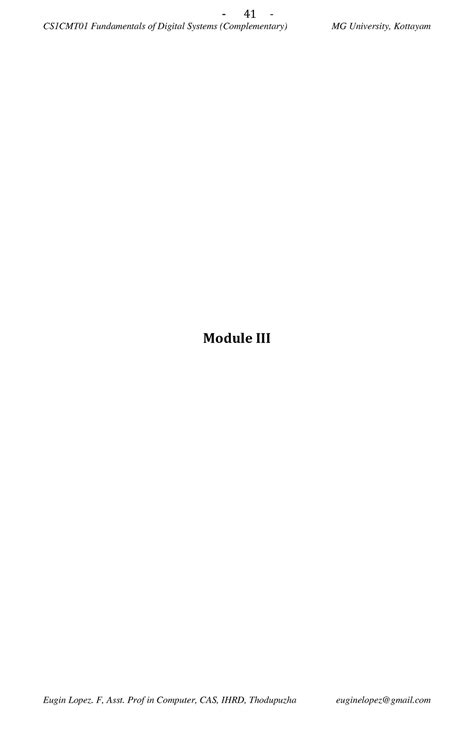 Module 3 - CS1CMT01 Fundamentals of Digital Systems (Complementary) MG ...