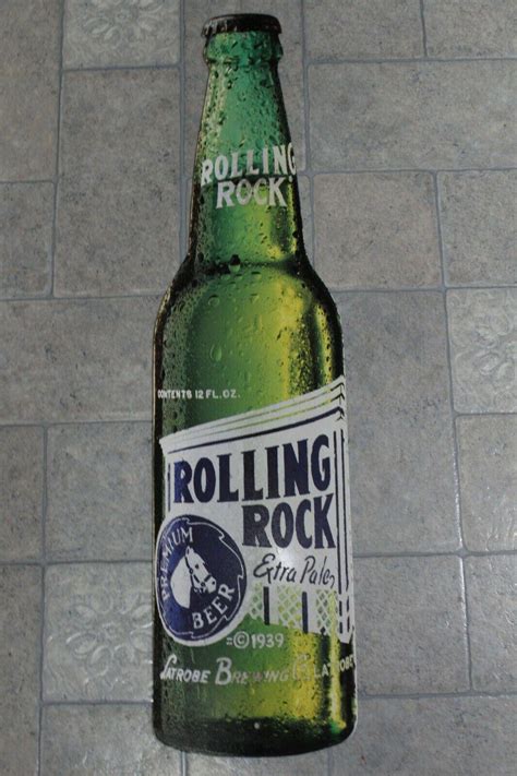 ORIGINAL VINTAGE ROLLING ROCK EXTRA PALE PREMIUM BEER BOTTLE SIGN METAL ...