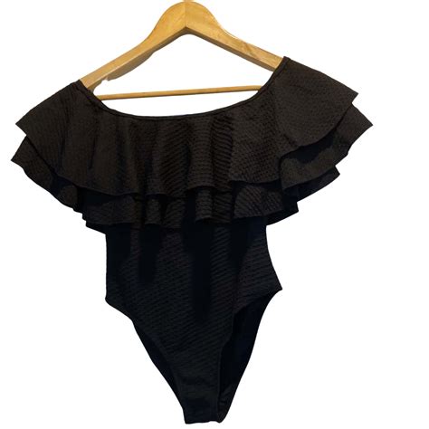 Infamous Swim Womens Size M Black Bathers