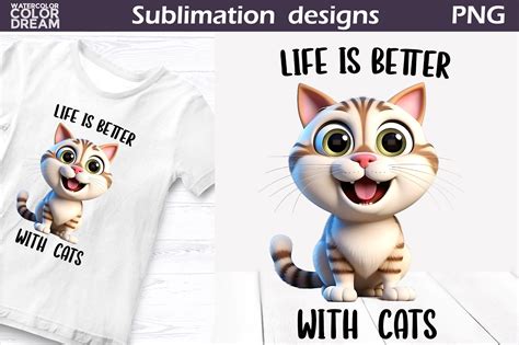 Funny Cat T Shirt Design Graphic by WatercolorColorDream · Creative Fabrica