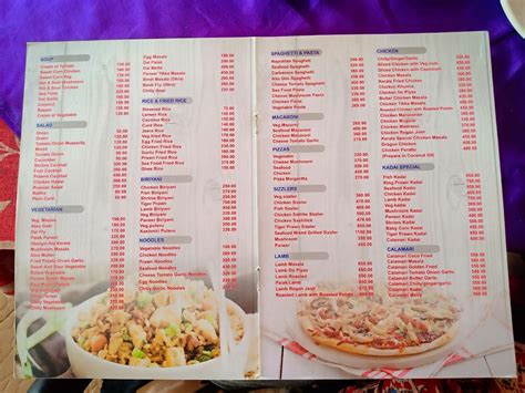 Menu at Sea rock Restaurant, Kovalam