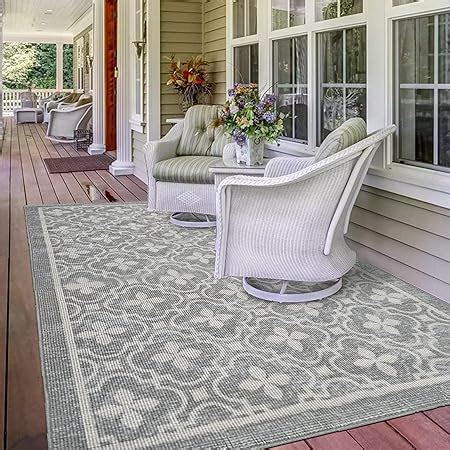 Outdoor Rug for Patios Waterproof, 150x240cm Garden Rug, Large Indoor ...