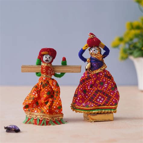 Webelkart Handmade Multicolor Rajasthani Kisan Dolls Figurine ...