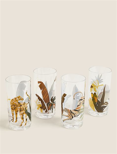 Buy Set of 4 Jungle Picnic Highballs at Marks & Spencer