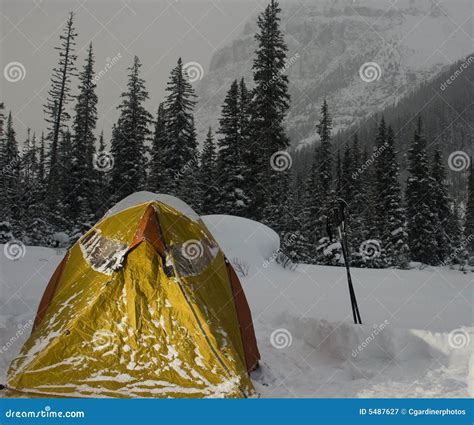 Winter Camping Tent stock image. Image of adventure, cold - 5487627