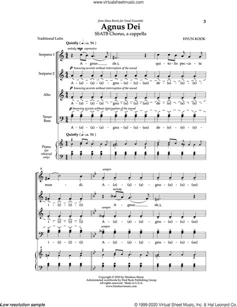 Hyun Kook: Agnus Dei sheet music for choir (SATB: soprano, alto, tenor ...