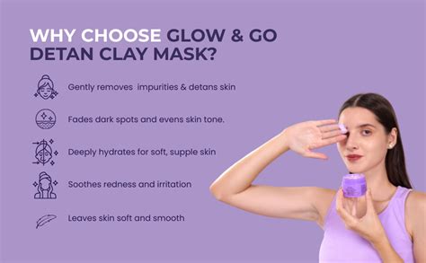 Buy Suroskie Glow & Go De-Tan Clay Mask | Kaolin Clay & Kojic Extract ...