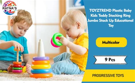 TOYZTREND Plastic Baby Kids Teddy Stacking Ring Jumbo Stack Up ...
