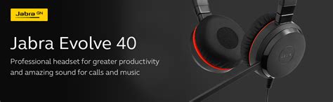 Jabra Evolve 100-55910000-99 40 UC Stereo Wired On Ear Headset (Black ...