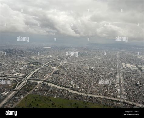 Aerial view of Interstate 710 and California Route 60 freeway ...