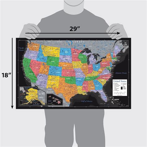 PalaceLearning Laminated United States Map Poster - US Map Wall India ...