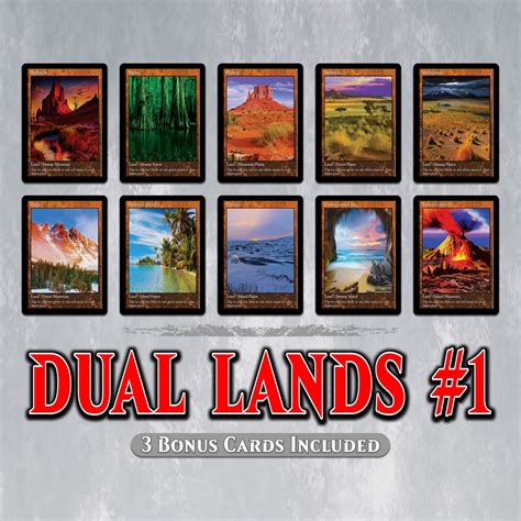 DUAL LANDS Set #1 - Set of 10 MTG Proxy Dual Lands for Commander Edh ...