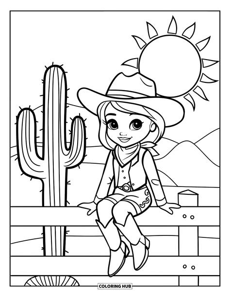 Kids Western Coloring Pages