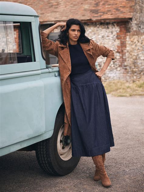 Buy Mint Velvet Brown Suede Trench Coat from Next India