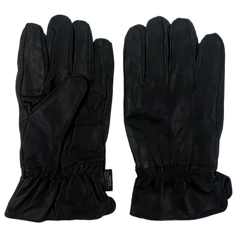 Mens Black Leather Gloves Insulated Fleece Lining Large - Walmart.com